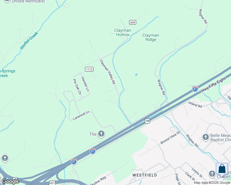 map of restaurants, bars, coffee shops, grocery stores, and more near 23240 Clayman Valley Road in Bristol