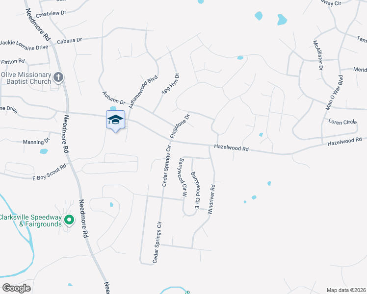 map of restaurants, bars, coffee shops, grocery stores, and more near 1700 Barrywood Circle West in Clarksville