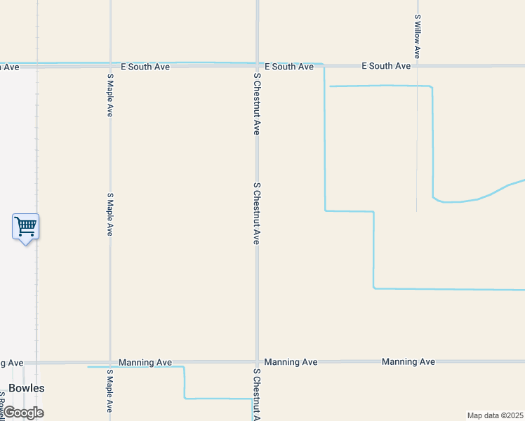map of restaurants, bars, coffee shops, grocery stores, and more near 8470 South Chestnut Avenue in Fresno