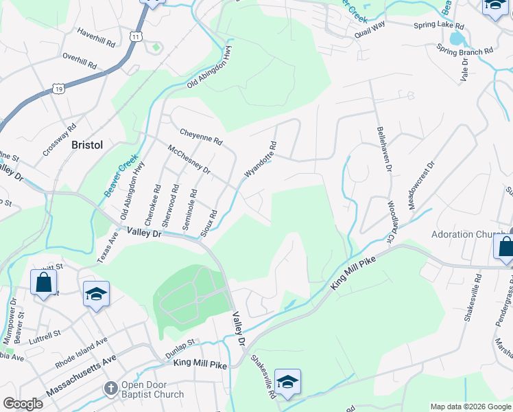 map of restaurants, bars, coffee shops, grocery stores, and more near 407-499 Huron Road in Bristol