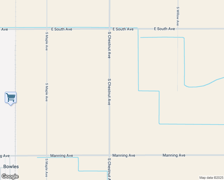 map of restaurants, bars, coffee shops, grocery stores, and more near 8470 South Chestnut Avenue in Fresno