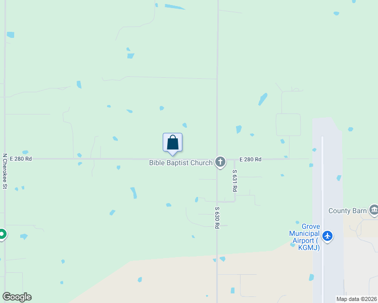 map of restaurants, bars, coffee shops, grocery stores, and more near in Grove