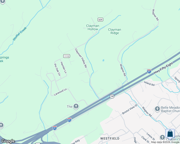 map of restaurants, bars, coffee shops, grocery stores, and more near 23247 Clayman Valley Road in Bristol