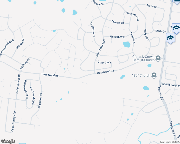 map of restaurants, bars, coffee shops, grocery stores, and more near 1340 Francesca Drive in Clarksville