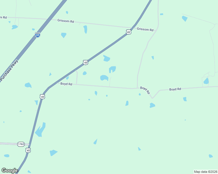 map of restaurants, bars, coffee shops, grocery stores, and more near 3779 Boyd Road in Wingo