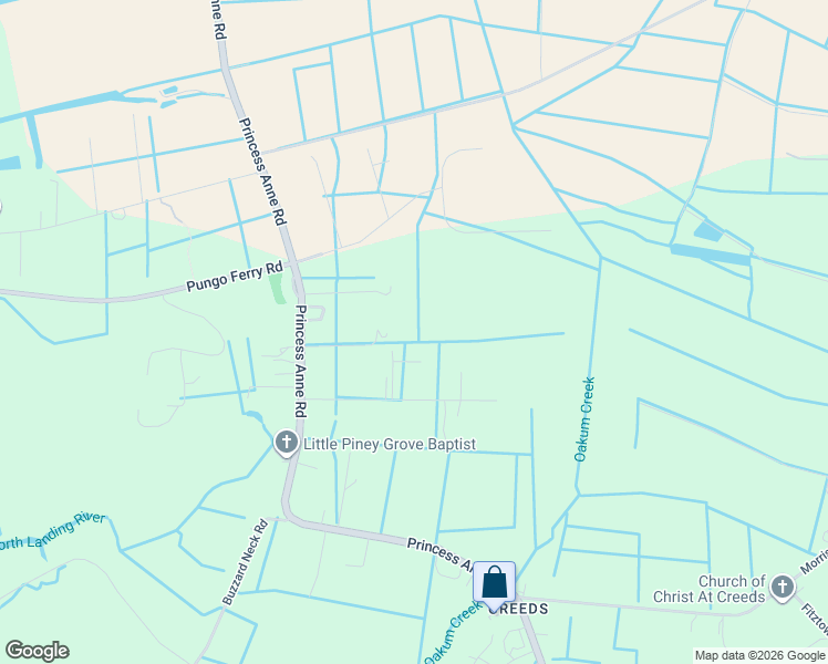 map of restaurants, bars, coffee shops, grocery stores, and more near 684 Princess Anne Road in Virginia Beach