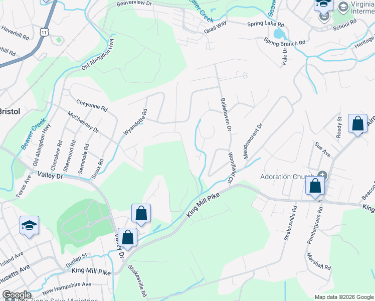 map of restaurants, bars, coffee shops, grocery stores, and more near 100 Raintree Circle in Bristol