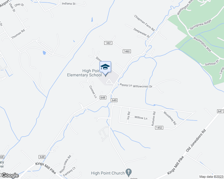 map of restaurants, bars, coffee shops, grocery stores, and more near 14073 Sinking Creek Road in Bristol