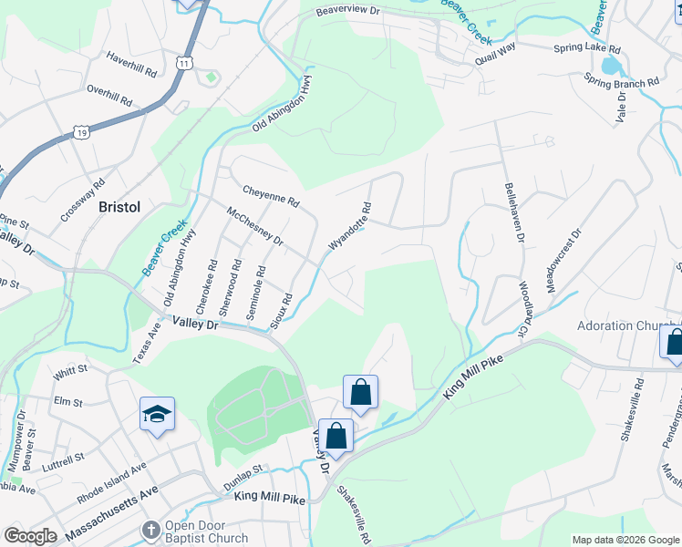 map of restaurants, bars, coffee shops, grocery stores, and more near 407 Huron Road in Bristol