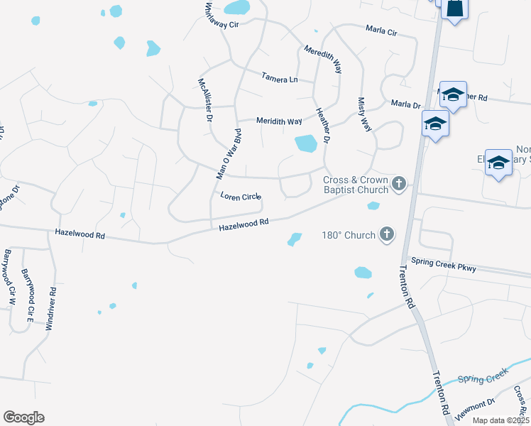 map of restaurants, bars, coffee shops, grocery stores, and more near 1324 Loren Circle in Clarksville