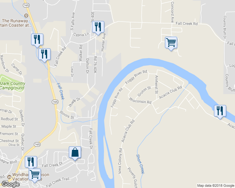map of restaurants, bars, coffee shops, grocery stores, and more near Foggy River Road in Hollister
