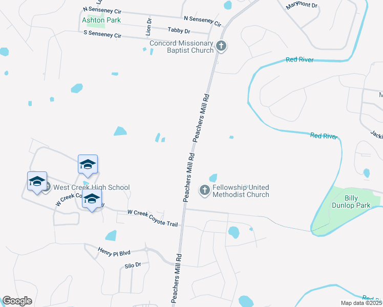 map of restaurants, bars, coffee shops, grocery stores, and more near 2100 Peachers Mill Road in Clarksville