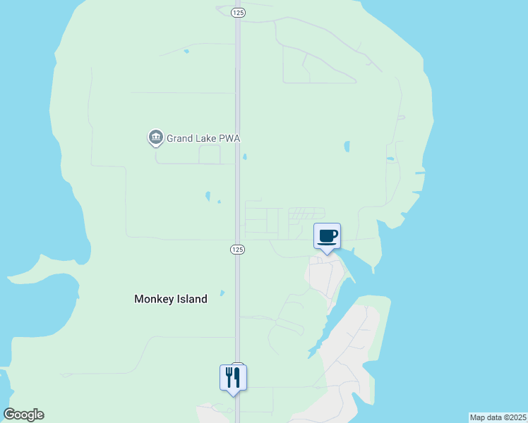 map of restaurants, bars, coffee shops, grocery stores, and more near 27950 Oklahoma 125 in Afton