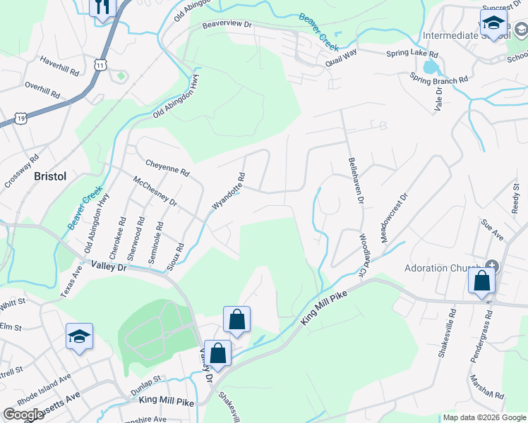 map of restaurants, bars, coffee shops, grocery stores, and more near 809 Chester Hill Road in Bristol