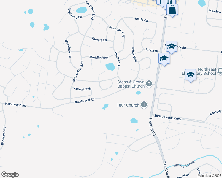 map of restaurants, bars, coffee shops, grocery stores, and more near 3711 Lavender Circle in Clarksville