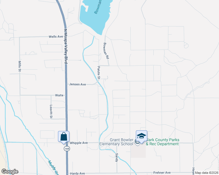 map of restaurants, bars, coffee shops, grocery stores, and more near 4045 River Heights Lane in Moapa Valley