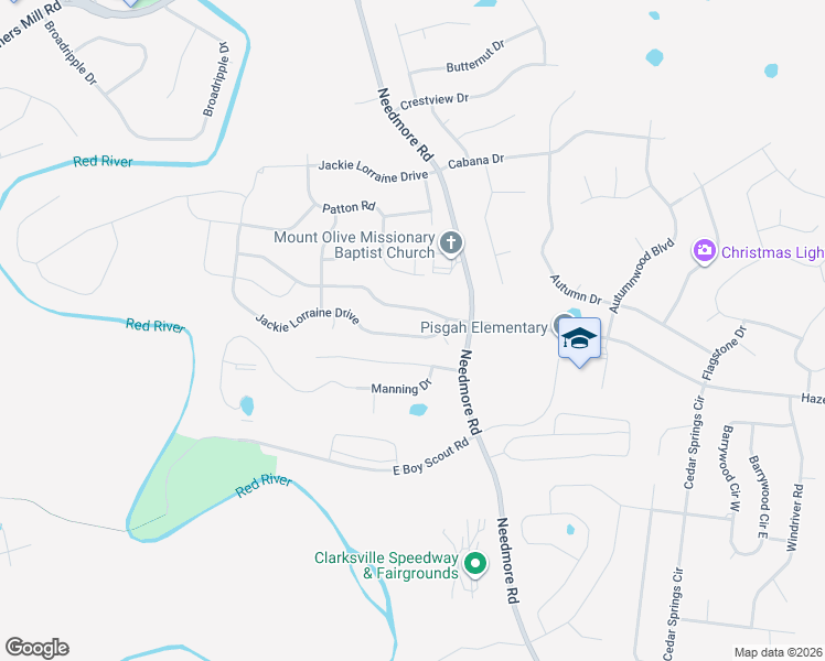 map of restaurants, bars, coffee shops, grocery stores, and more near 2064 Jackie Lorraine Drive in Clarksville