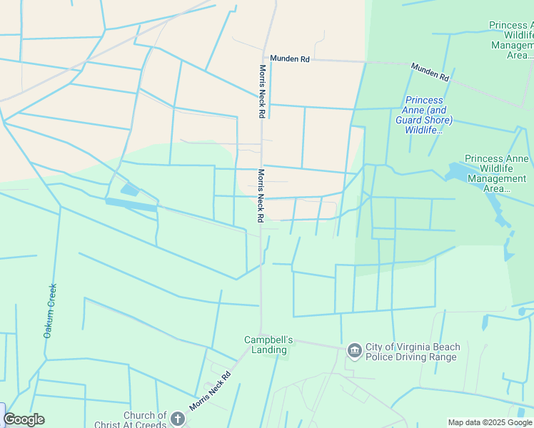 map of restaurants, bars, coffee shops, grocery stores, and more near 5244 Morris Neck Road in Virginia Beach