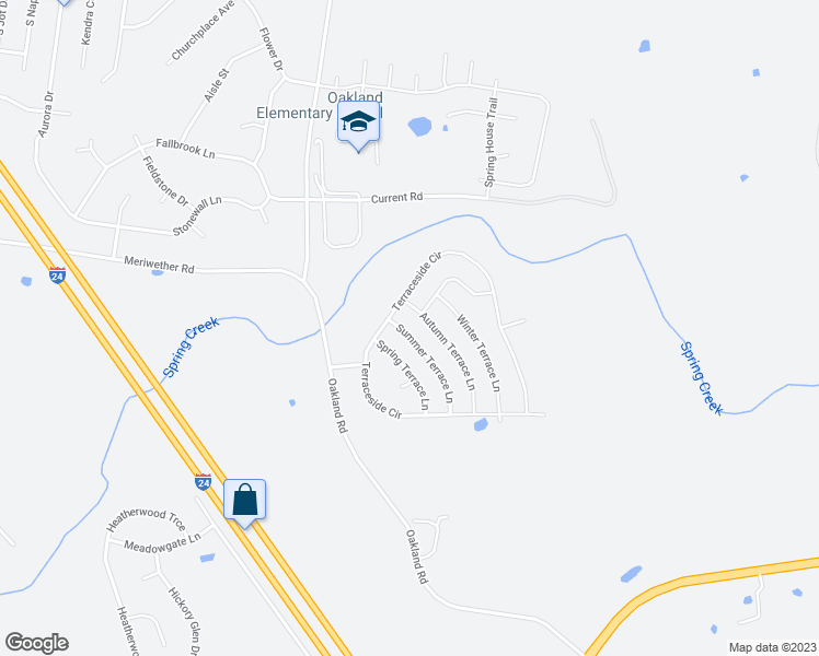 map of restaurants, bars, coffee shops, grocery stores, and more near 149 Summer Terrace Lane in Clarksville