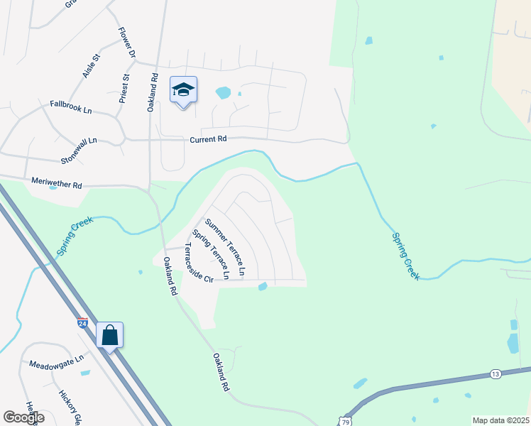 map of restaurants, bars, coffee shops, grocery stores, and more near 1044 Meadowview Lane in Clarksville