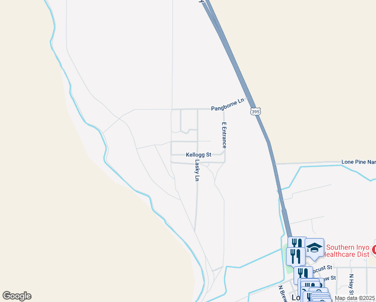 map of restaurants, bars, coffee shops, grocery stores, and more near 141 Kellogg Street in Lone Pine