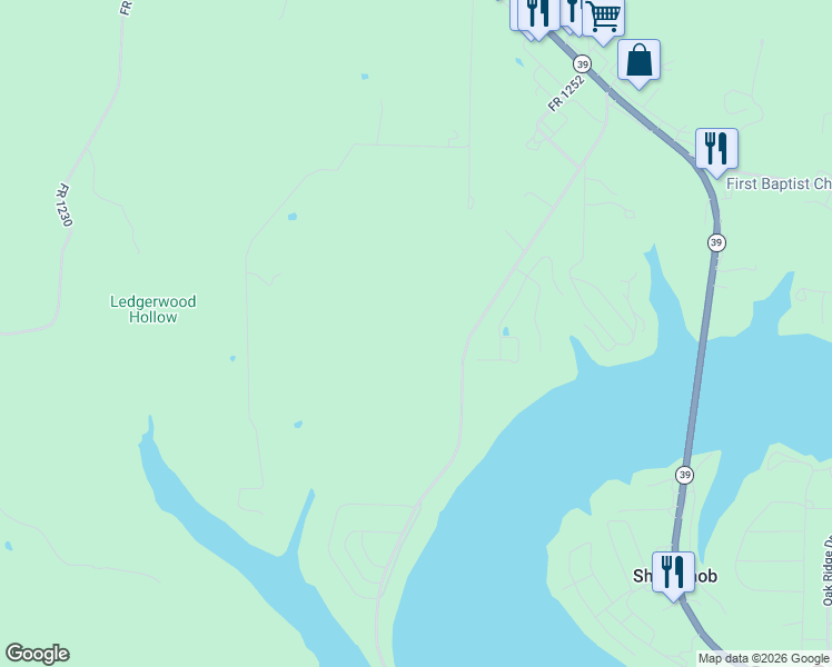 map of restaurants, bars, coffee shops, grocery stores, and more near 21513 Needles Eye Road in Shell Knob