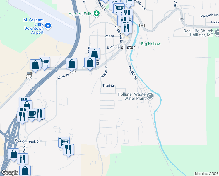 map of restaurants, bars, coffee shops, grocery stores, and more near 146 Trent St in Hollister