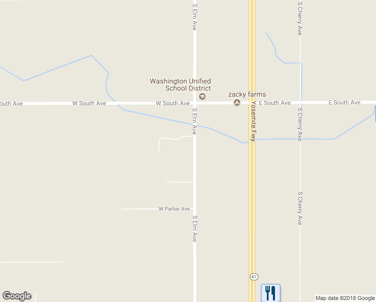 map of restaurants, bars, coffee shops, grocery stores, and more near 8215 South Elm Avenue in Fresno