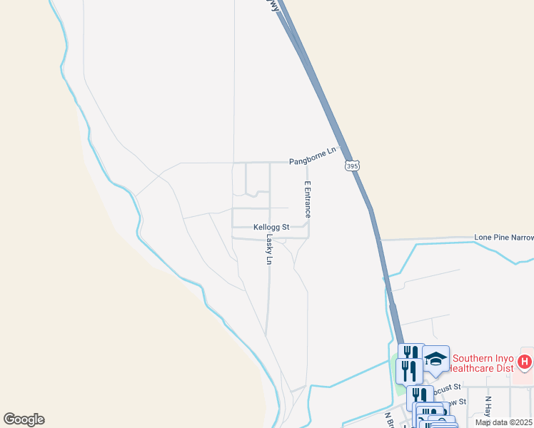 map of restaurants, bars, coffee shops, grocery stores, and more near 141 Kellogg Street in Lone Pine