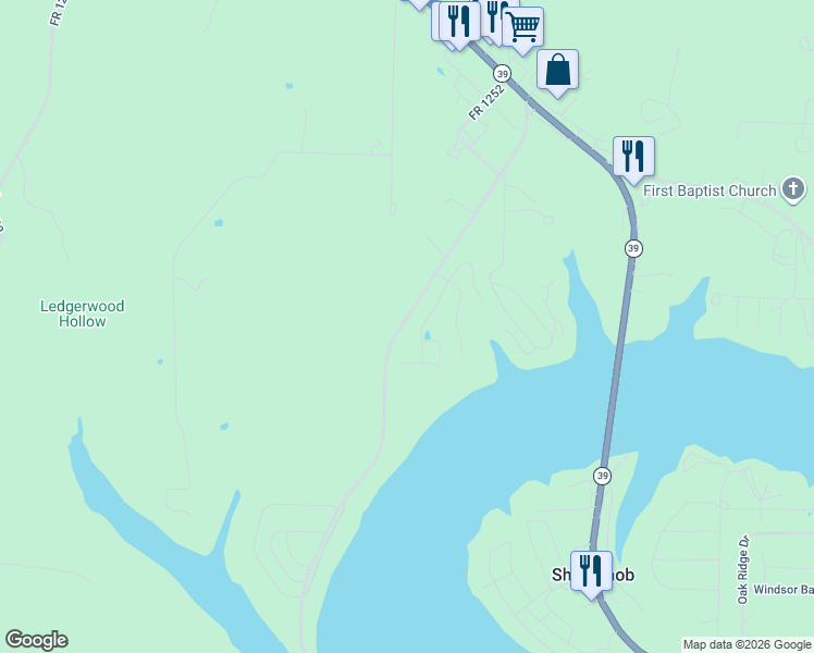 map of restaurants, bars, coffee shops, grocery stores, and more near in Shell Knob