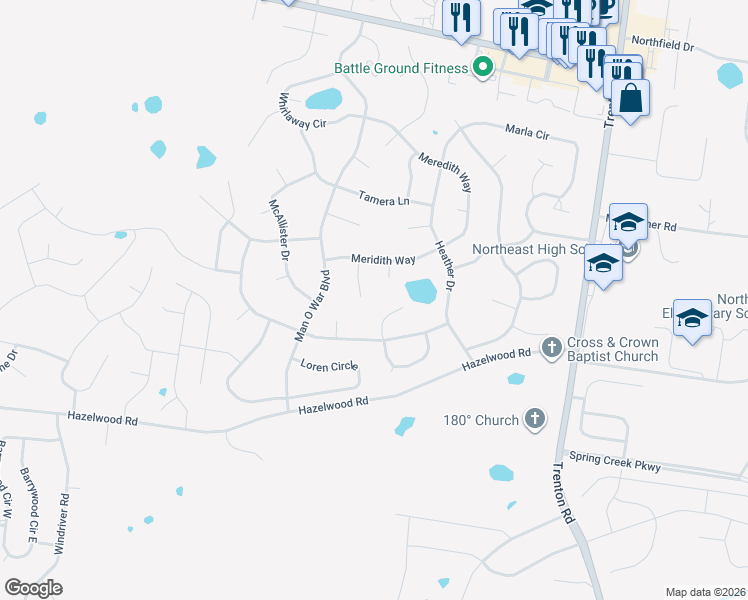 map of restaurants, bars, coffee shops, grocery stores, and more near 3740 Cave Mill Ct in Clarksville