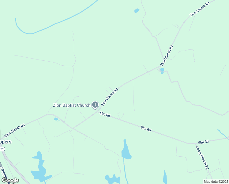 map of restaurants, bars, coffee shops, grocery stores, and more near Zion Church Road in Emporia
