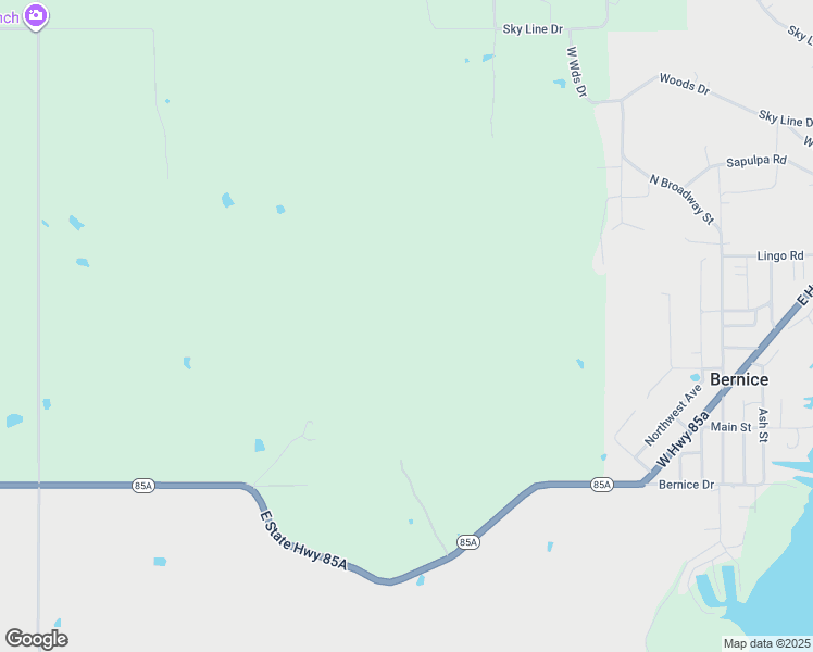 map of restaurants, bars, coffee shops, grocery stores, and more near 45292 Oklahoma 85A in Cleora