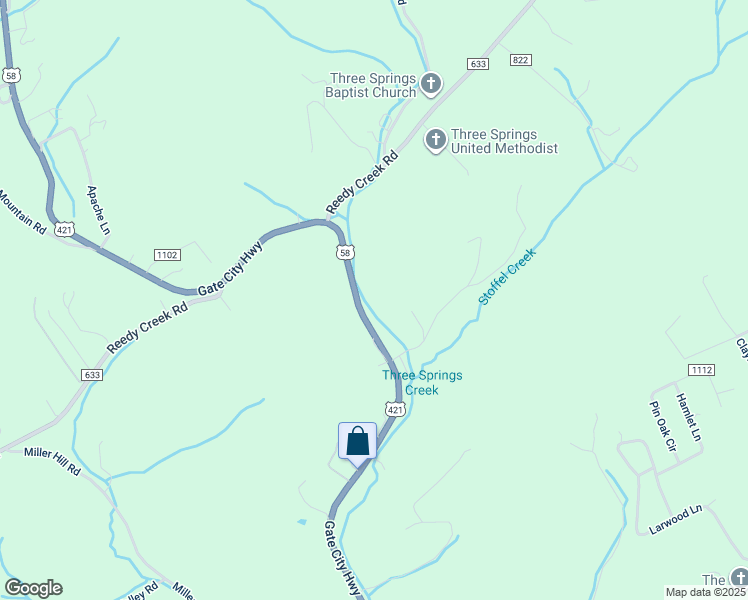 map of restaurants, bars, coffee shops, grocery stores, and more near 6623 Gate City Highway in Bristol