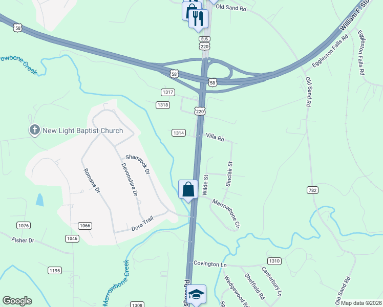 map of restaurants, bars, coffee shops, grocery stores, and more near 61 Kilarney Court in Ridgeway