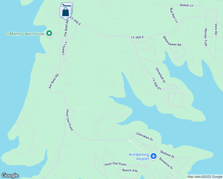 map of restaurants, bars, coffee shops, grocery stores, and more near 715 Edgewater Estate in Kimberling City