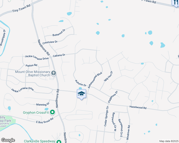 map of restaurants, bars, coffee shops, grocery stores, and more near 1716 Winterhaven Court in Clarksville