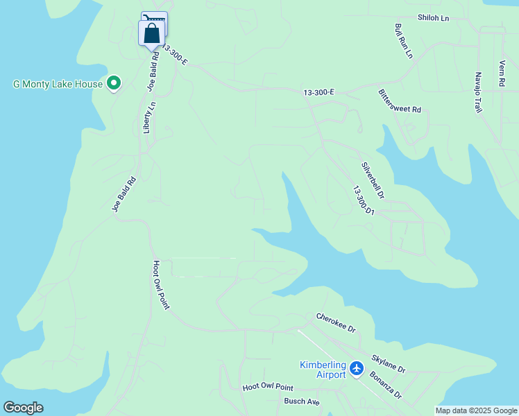 map of restaurants, bars, coffee shops, grocery stores, and more near 715 Edgewater Estates in Kimberling City