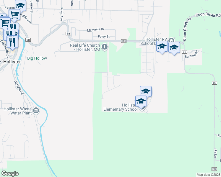 map of restaurants, bars, coffee shops, grocery stores, and more near 541 Hill Billy Lane in Hollister