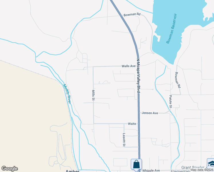 map of restaurants, bars, coffee shops, grocery stores, and more near 4240 Mills Street in Moapa Valley