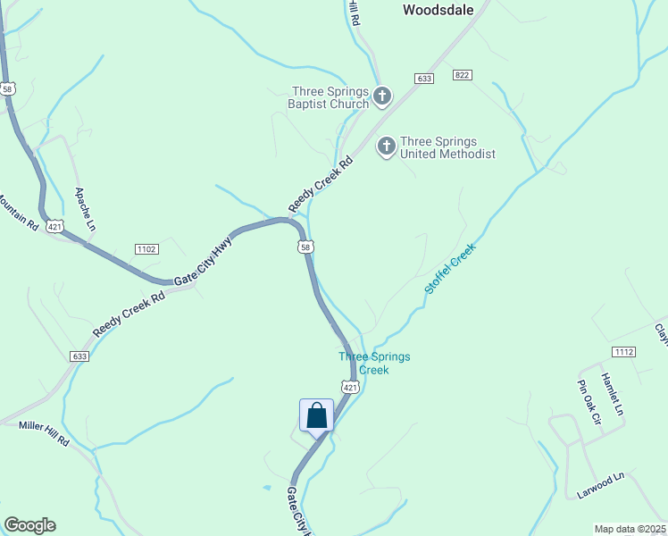 map of restaurants, bars, coffee shops, grocery stores, and more near 6623 Gate City Highway in Bristol