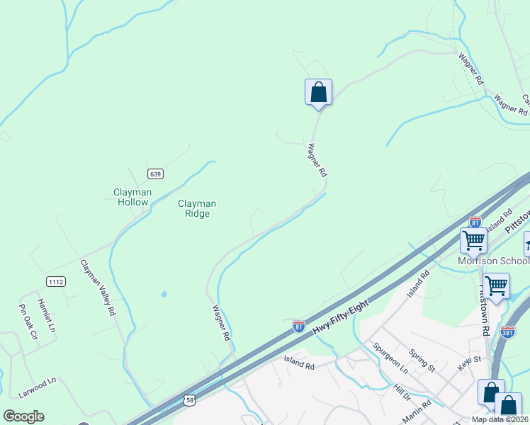 map of restaurants, bars, coffee shops, grocery stores, and more near 8389 Wagner Road in Bristol