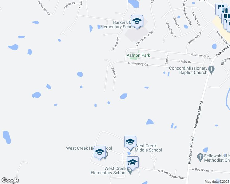 map of restaurants, bars, coffee shops, grocery stores, and more near 2467 Rafiki Drive in Clarksville