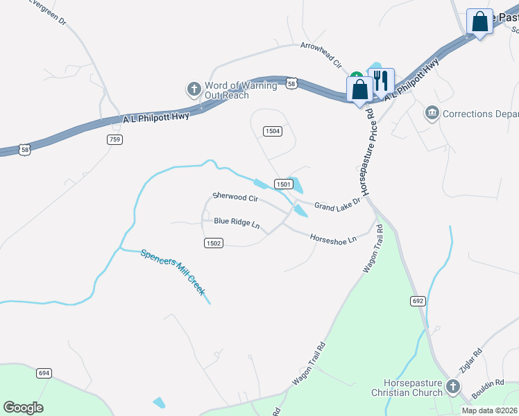map of restaurants, bars, coffee shops, grocery stores, and more near 97 Sherwood Circle in Ridgeway