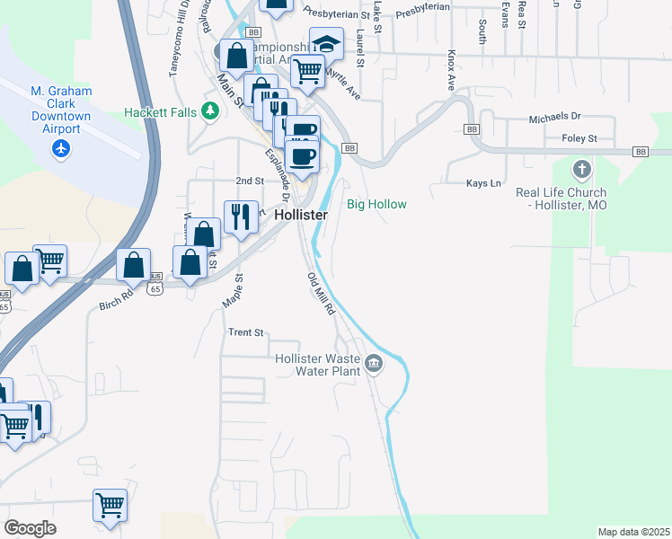 map of restaurants, bars, coffee shops, grocery stores, and more near 475 Hidden Valley Road in Hollister
