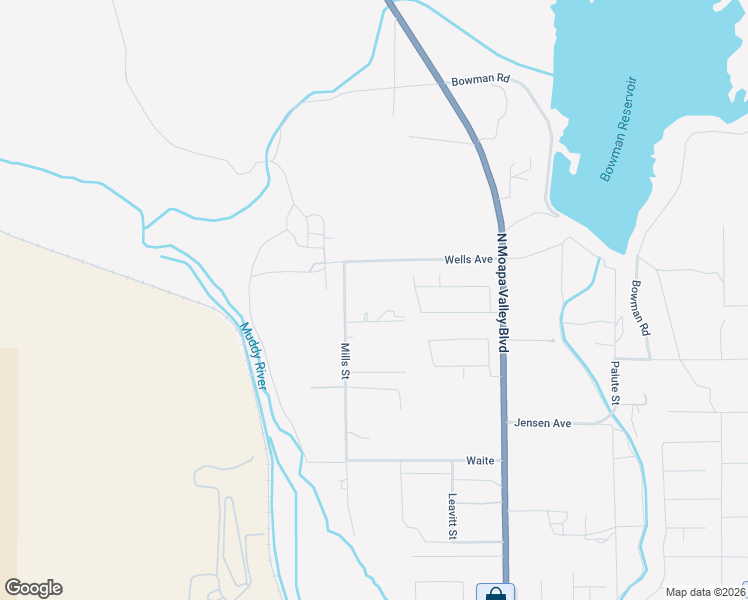 map of restaurants, bars, coffee shops, grocery stores, and more near 4320 Mills Street in Moapa Valley