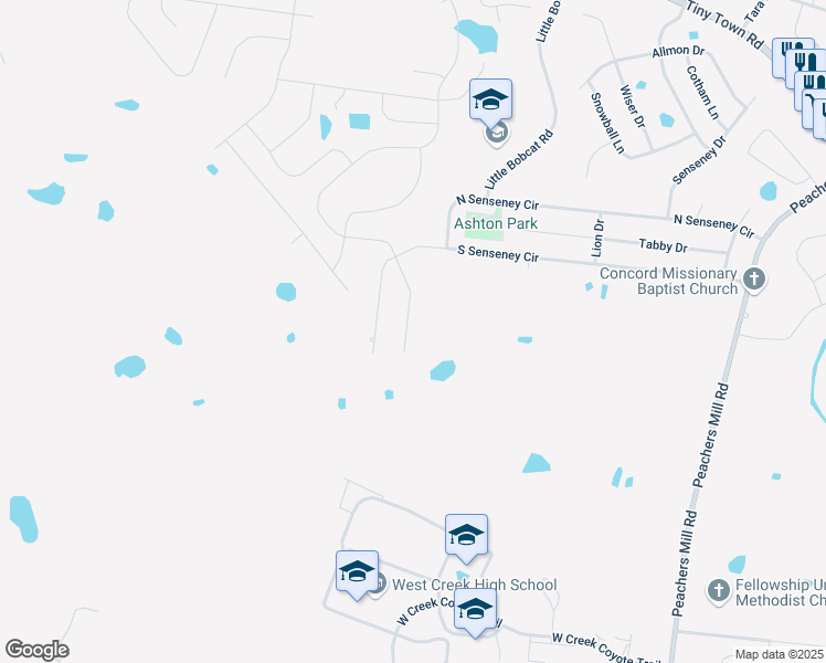 map of restaurants, bars, coffee shops, grocery stores, and more near 2475 Rafiki Drive in Clarksville
