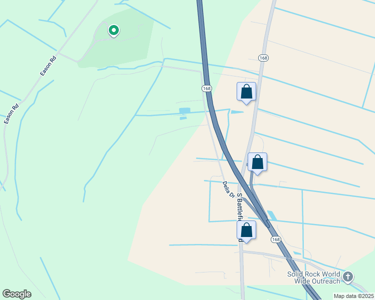 map of restaurants, bars, coffee shops, grocery stores, and more near 3036 Delia Drive in Chesapeake