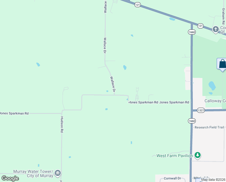 map of restaurants, bars, coffee shops, grocery stores, and more near 644 Jones Sparkman Road in Murray
