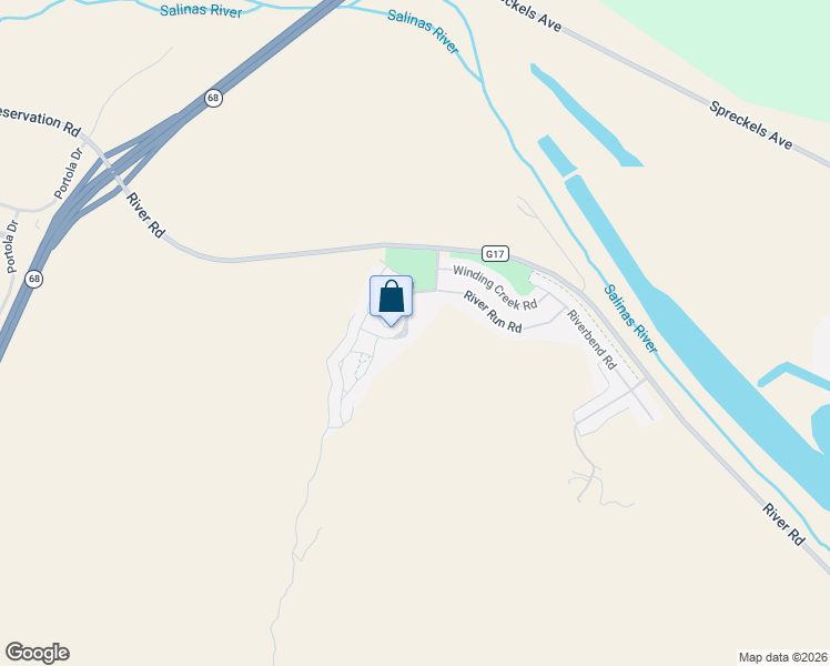 map of restaurants, bars, coffee shops, grocery stores, and more near 17550 Sugarmill Road in Salinas